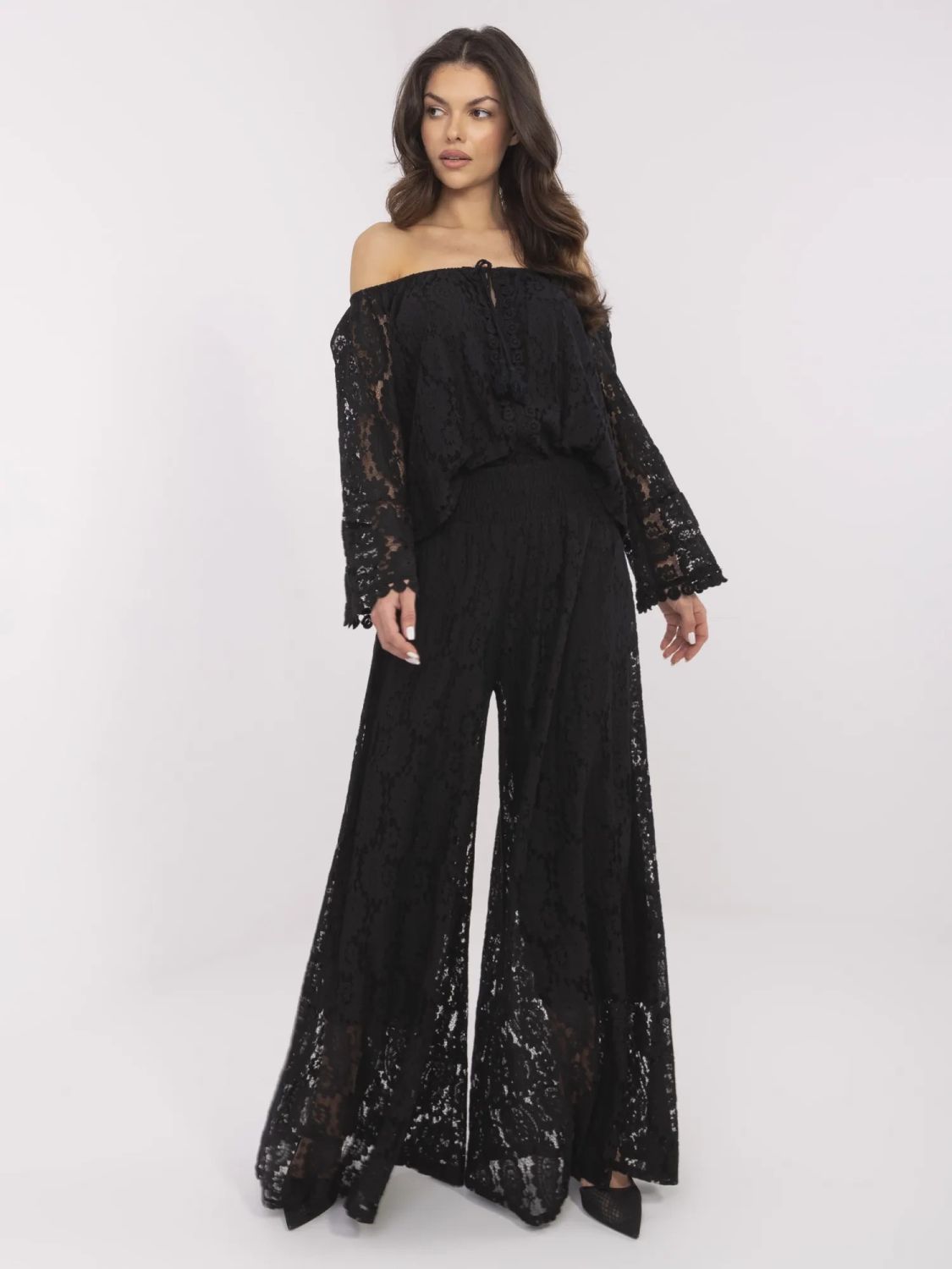 Elegante schwarze Palazzo-Hosen