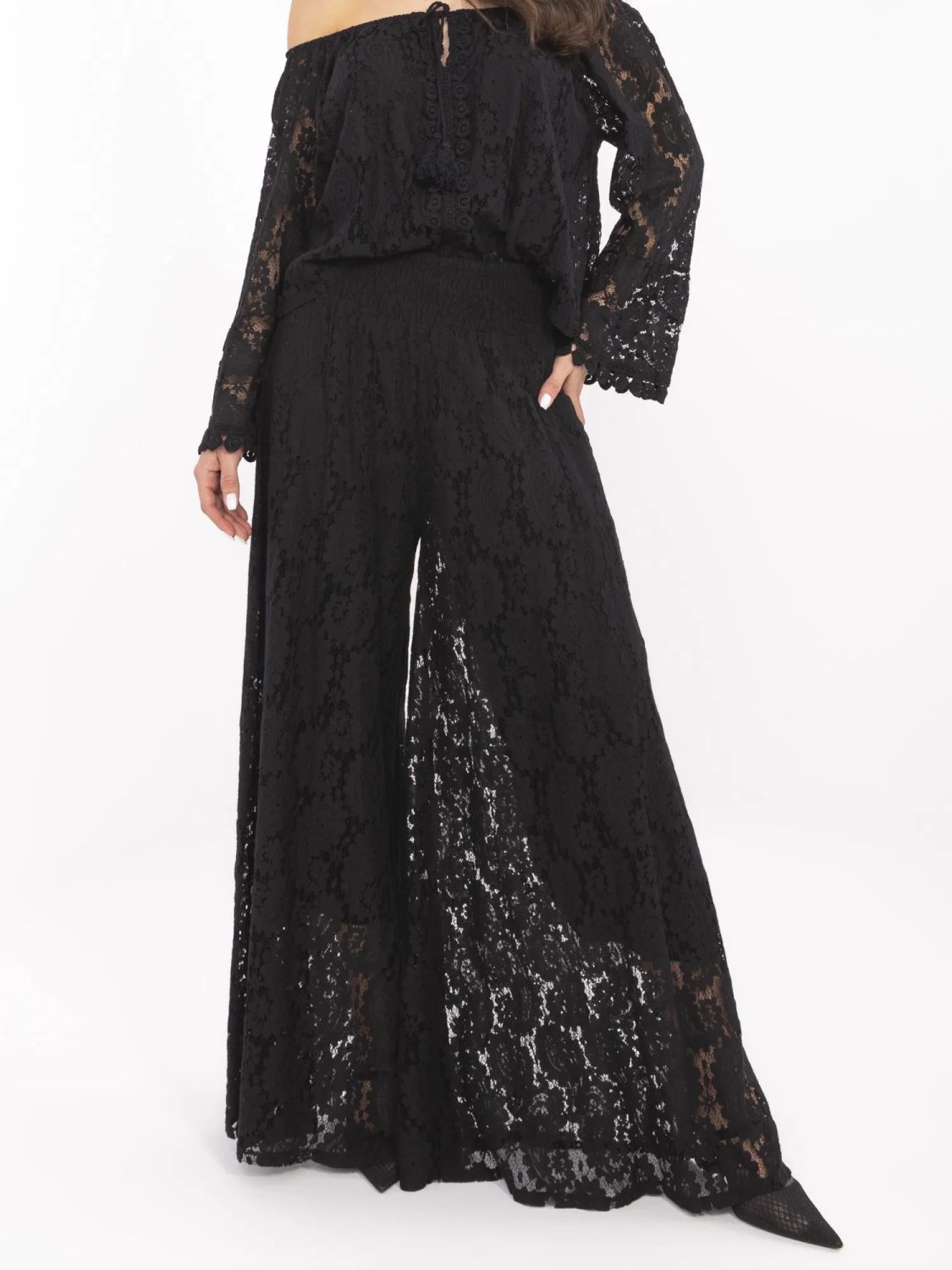 Elegante schwarze Palazzo-Hosen