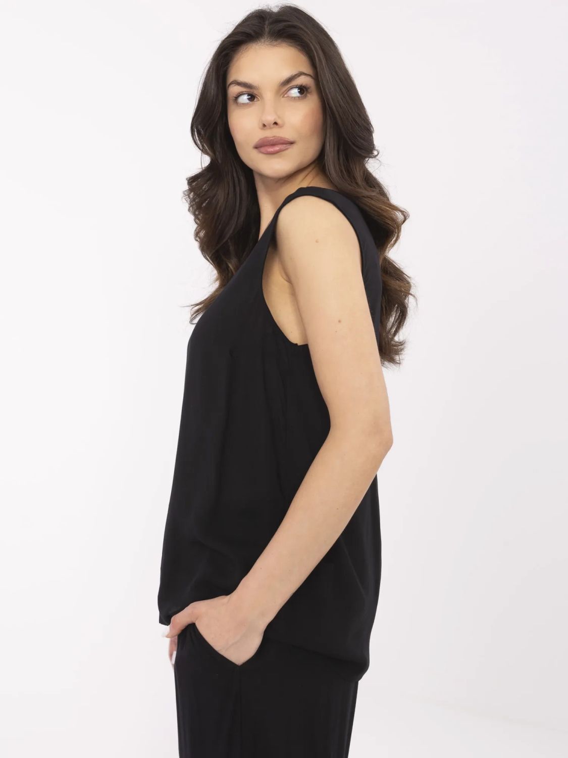 Stylische schwarze Bluse