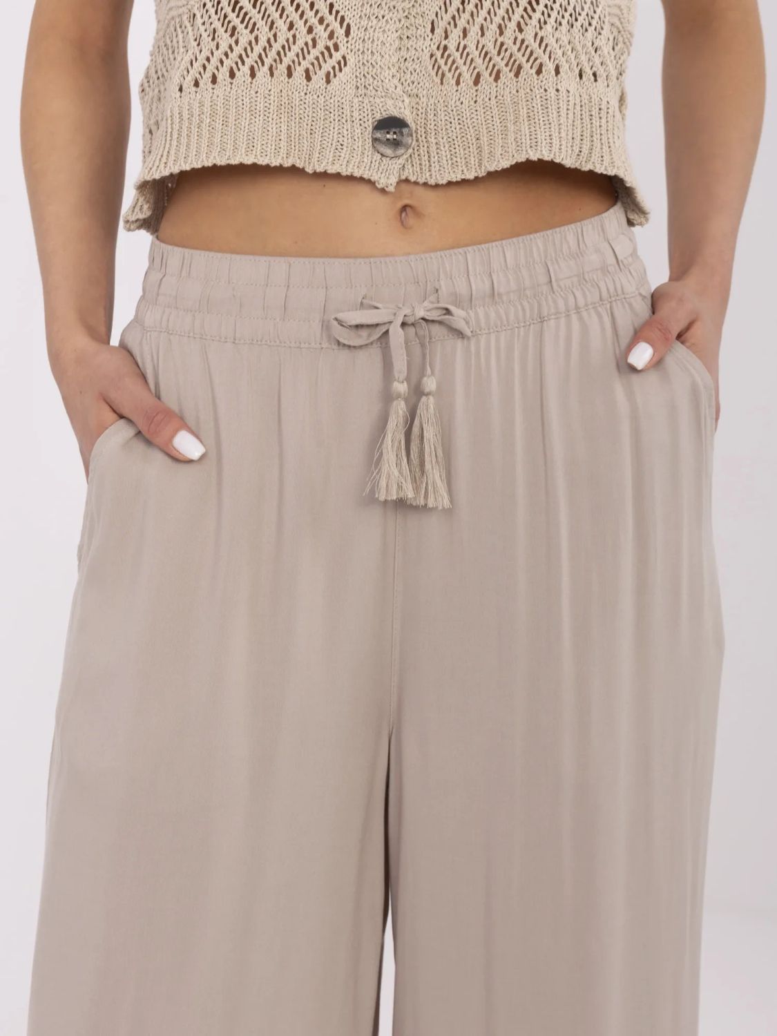 Beige Palazzo-Hosen