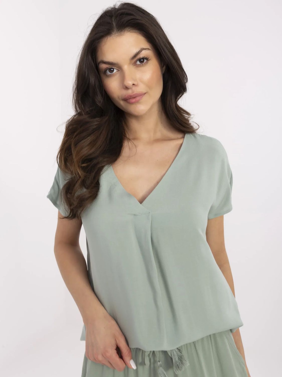 Bequeme Bluse in Pistazienfarbe