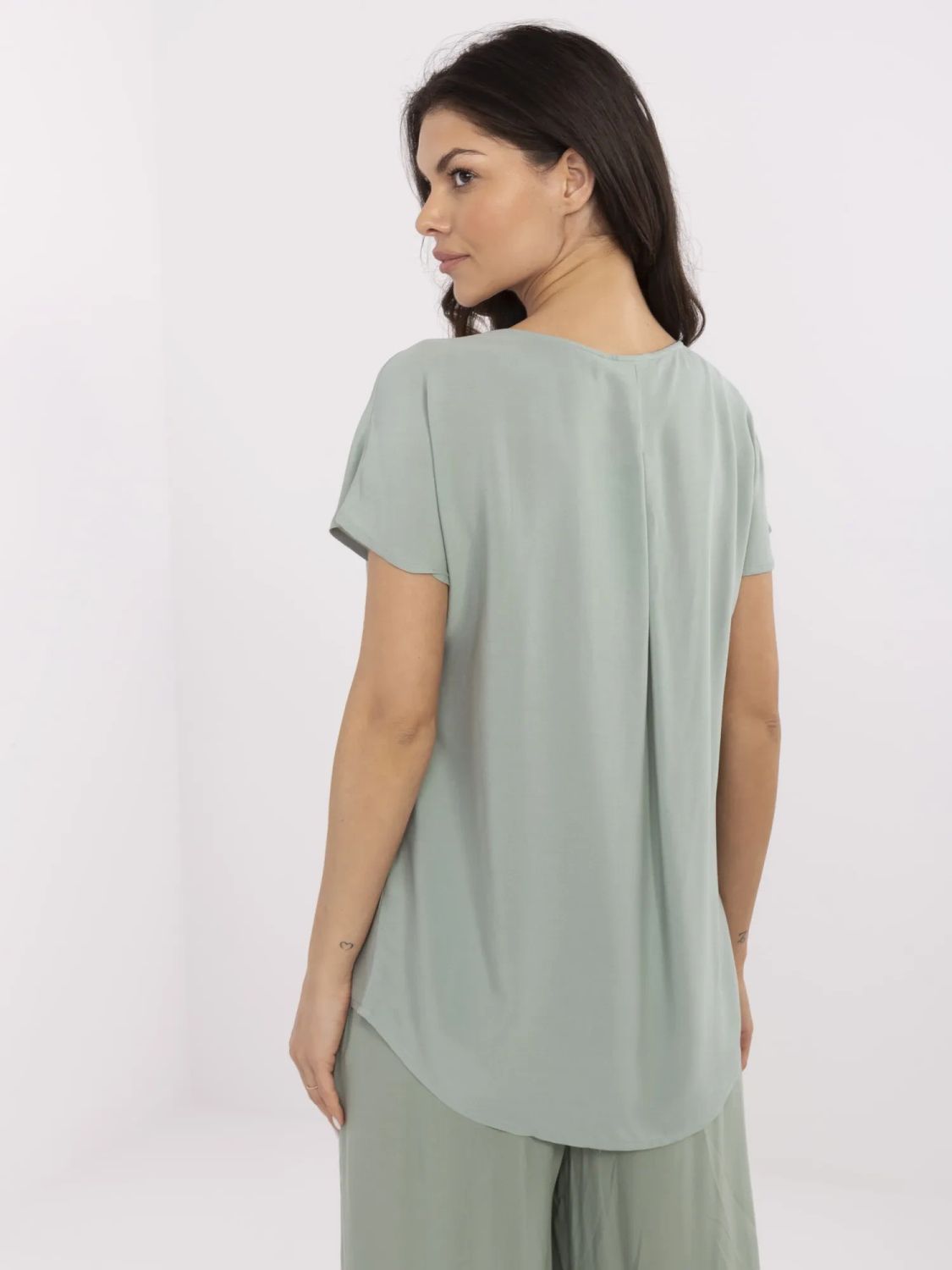 Bequeme Bluse in Pistazienfarbe