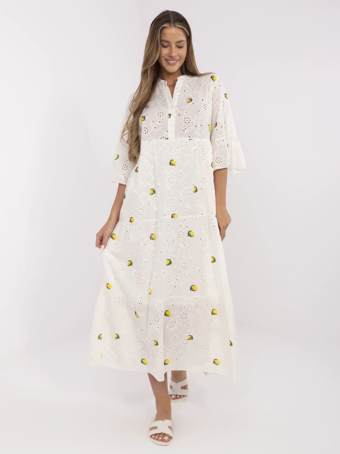 Oversize Maxi Kleid mit Stickerei