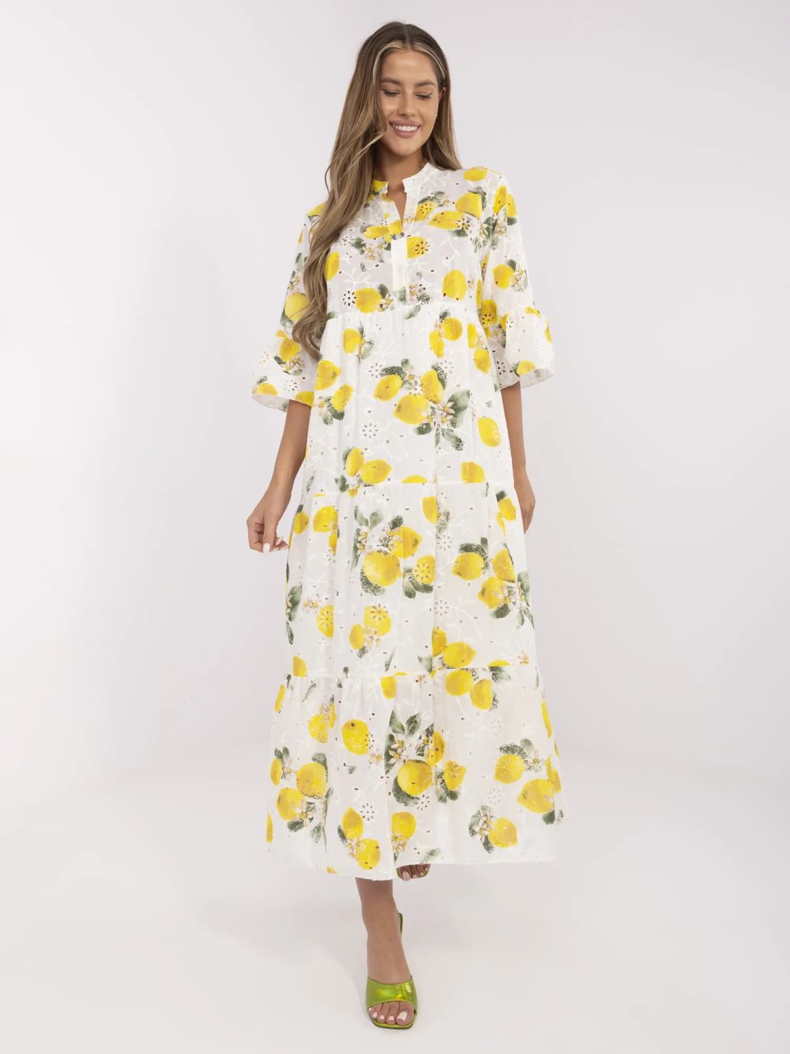 Oversize Maxi Kleid mit Stickerei