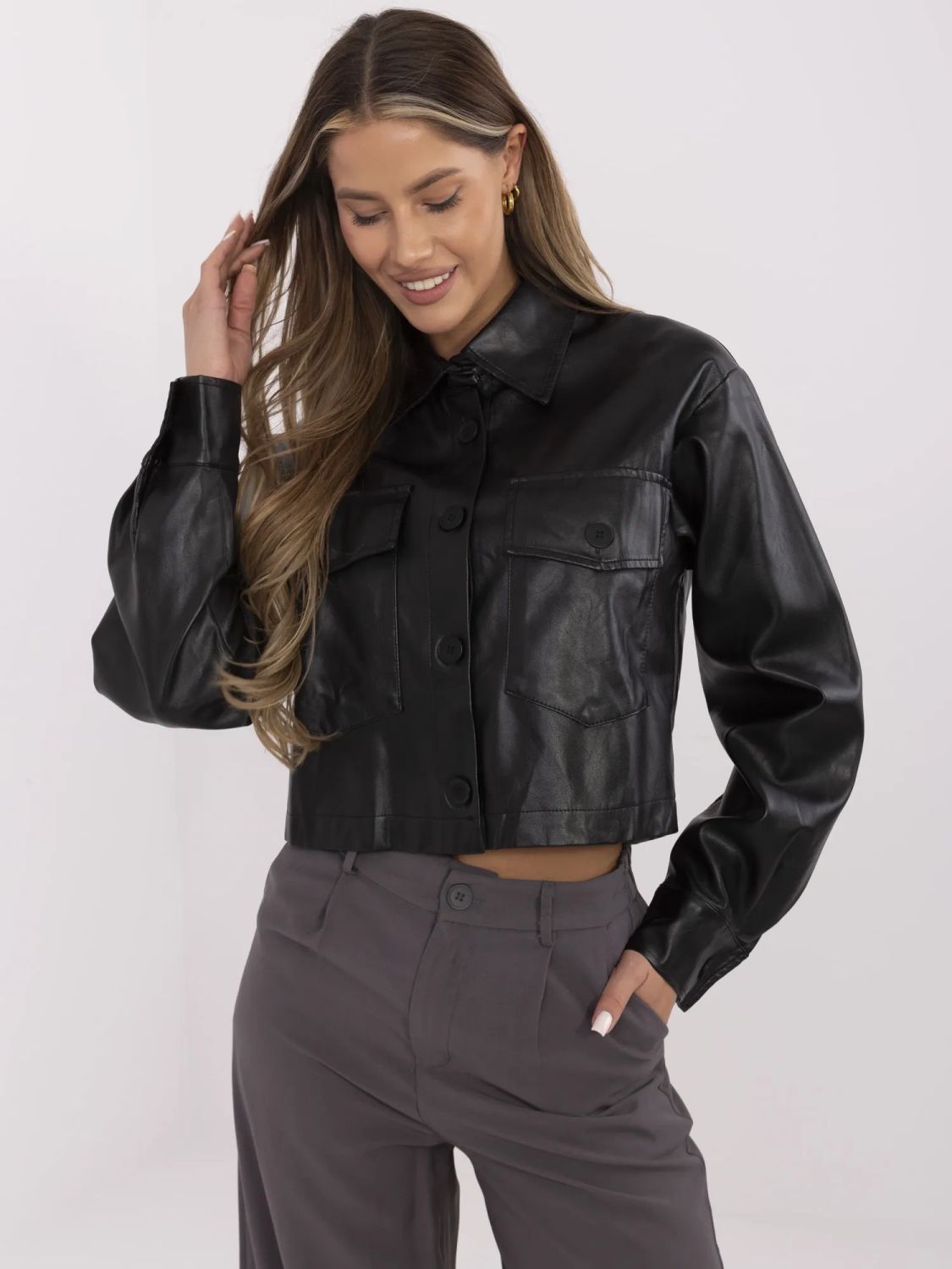 Stylische Übergangsjacke aus Kunstleder