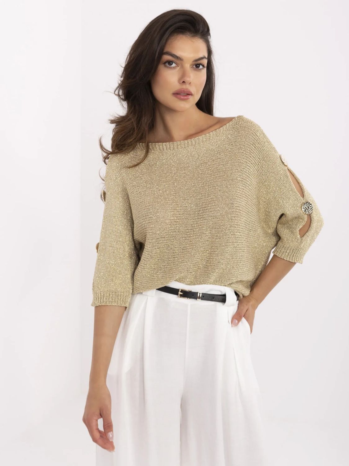 Eleganter goldener Pullover