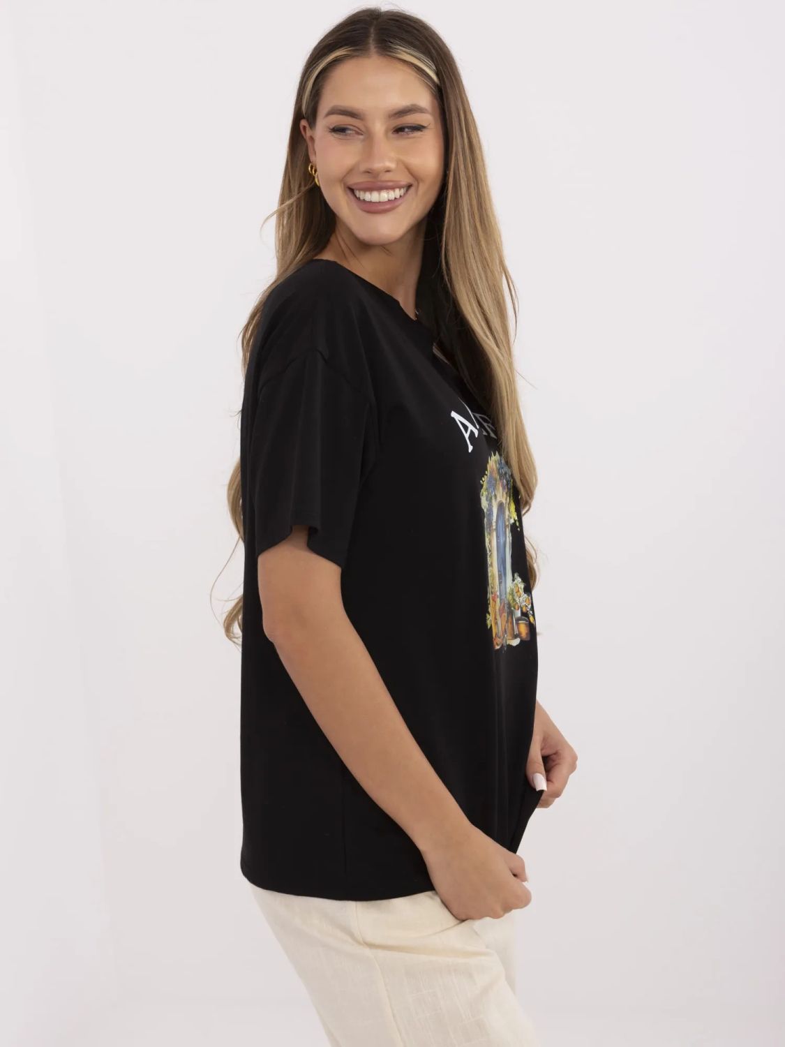 Stylisches schwarzes T-Shirt mit Druck