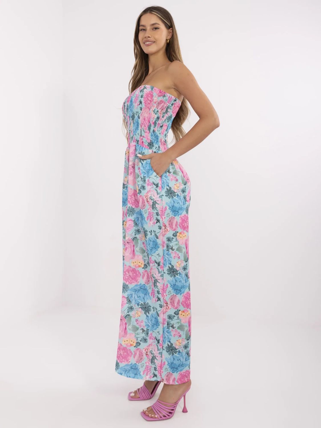 Blumiger Overall in Mintgrün