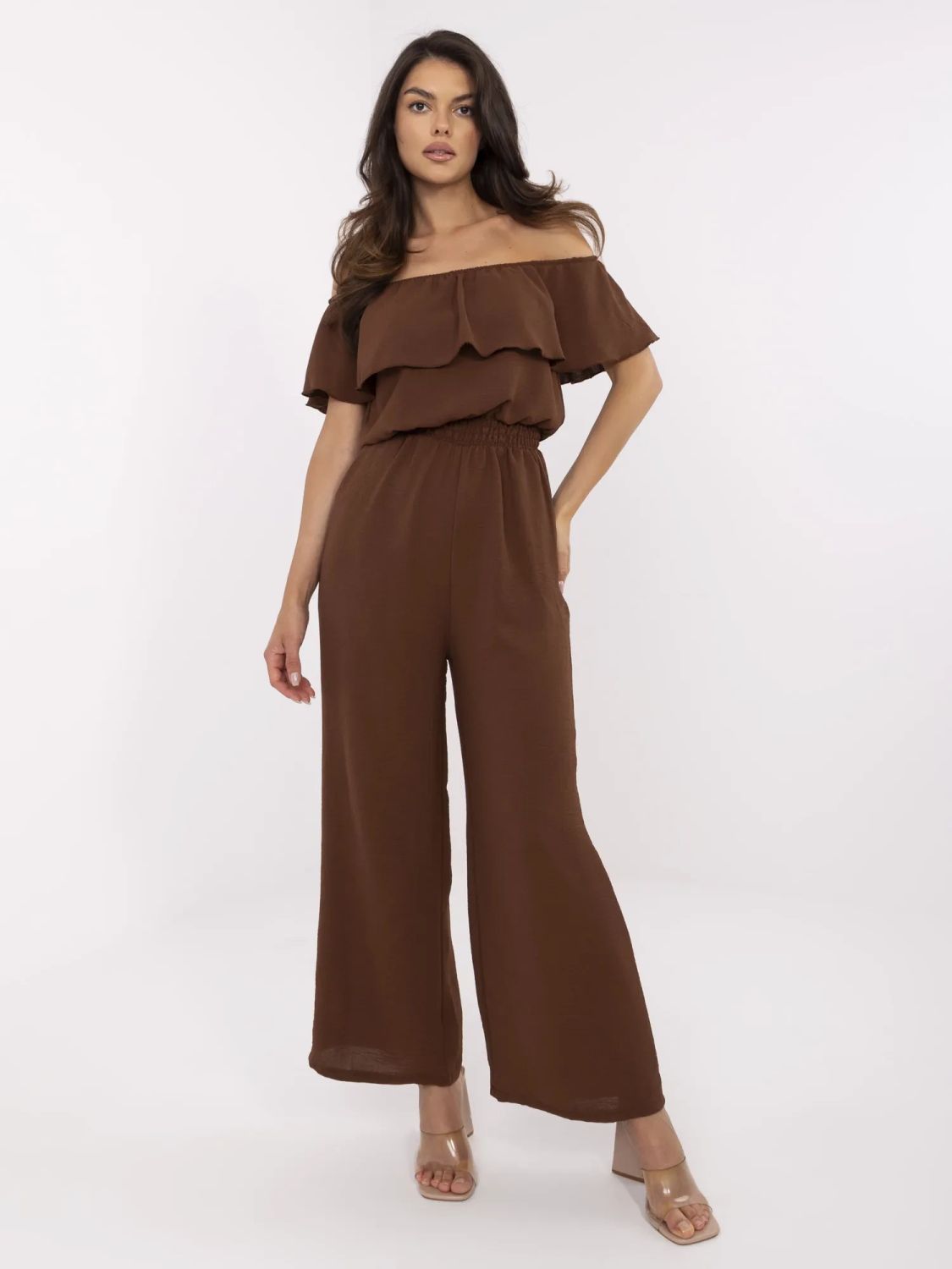 Eleganter brauner Overall mit Volants