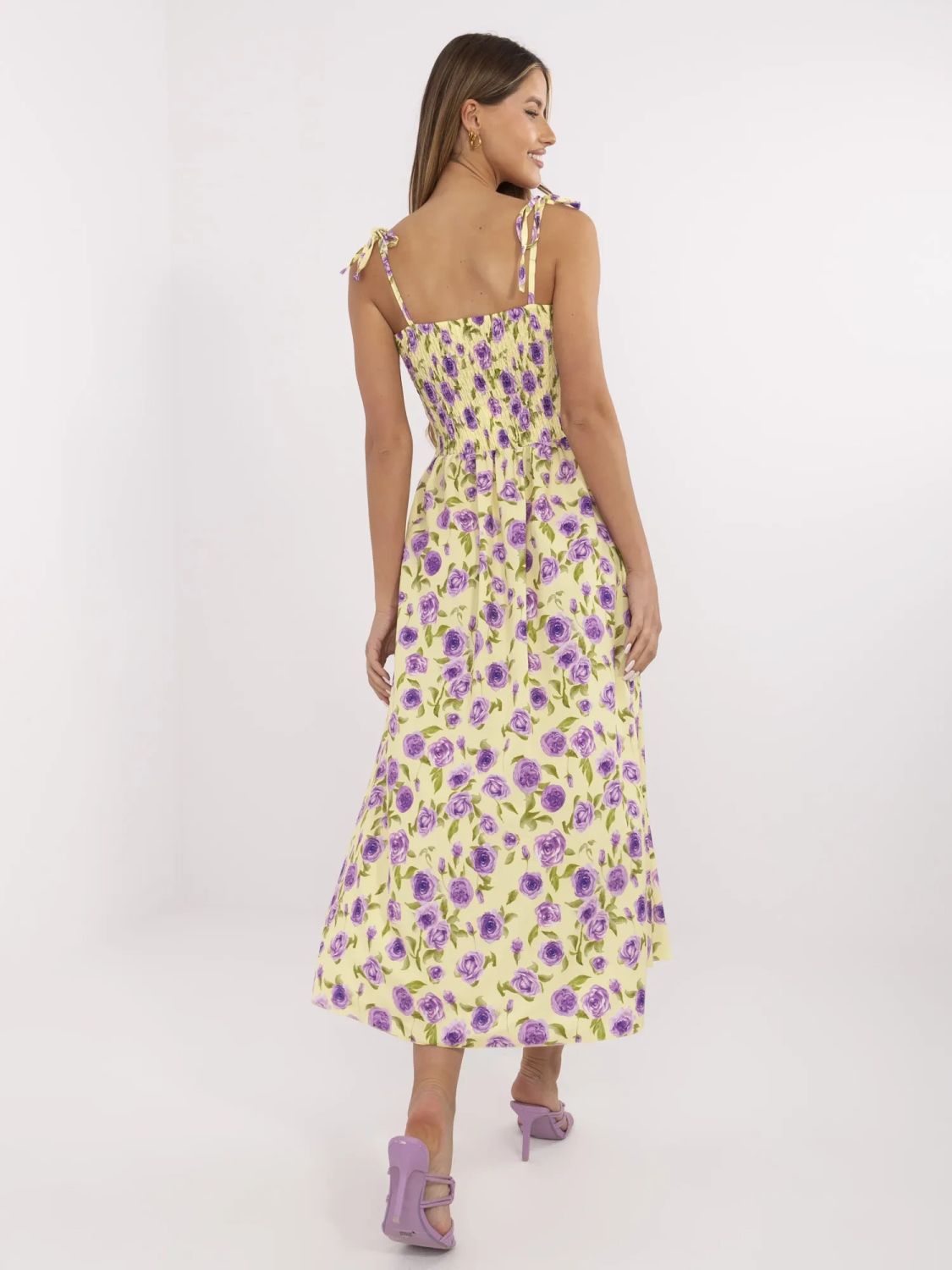 Blumen Midi Kleid mit Trägern