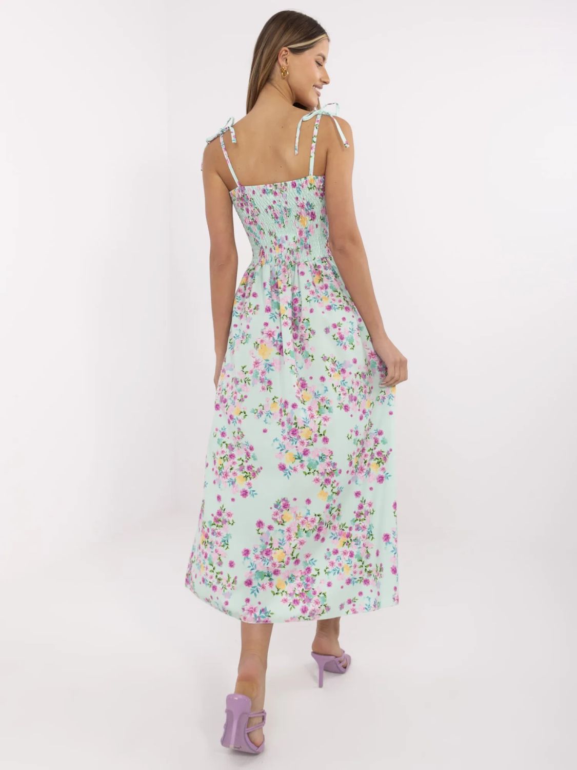 Blumen Midi Kleid mit Trägern