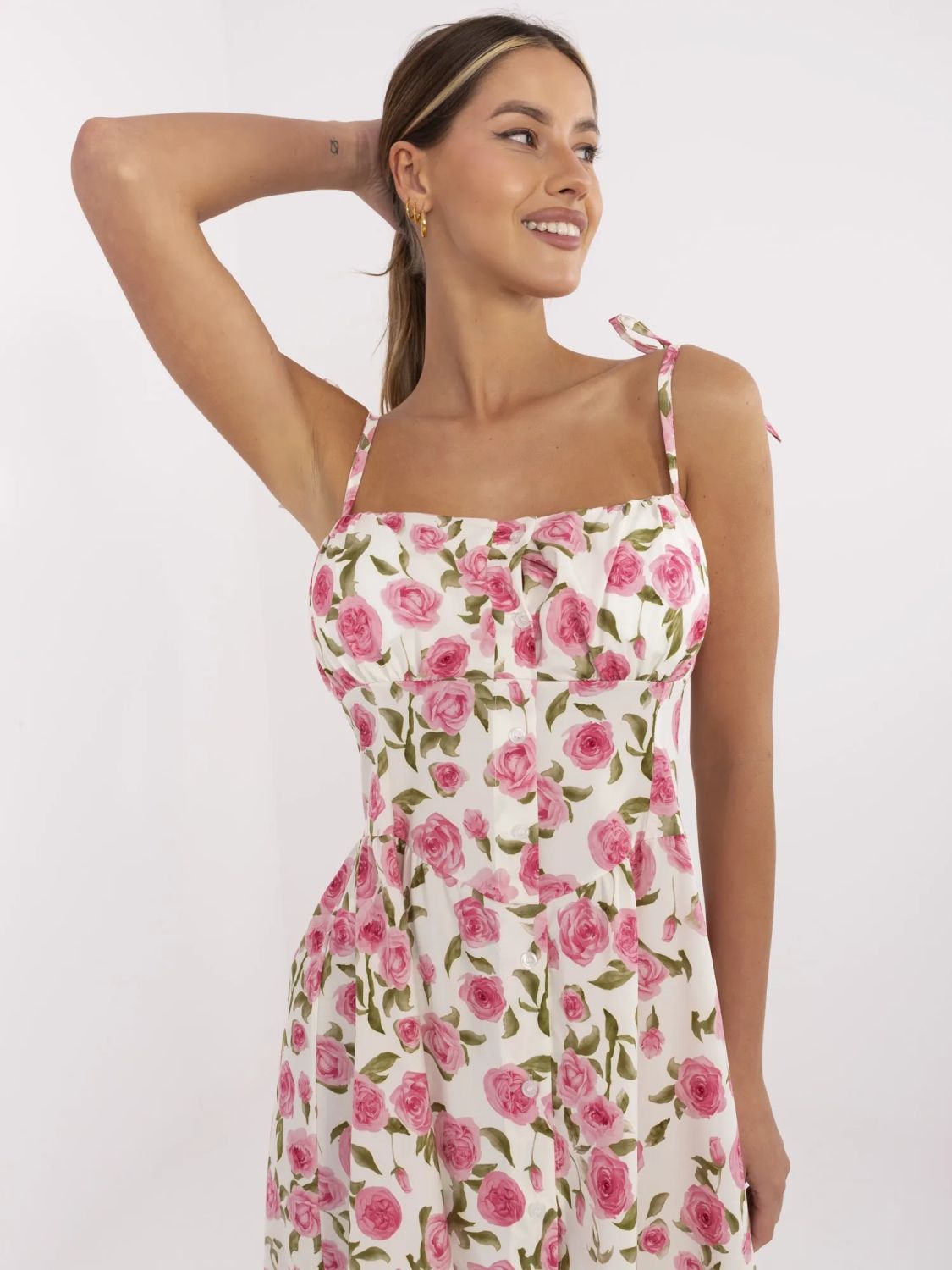Blumen Midi Kleid mit Trägern