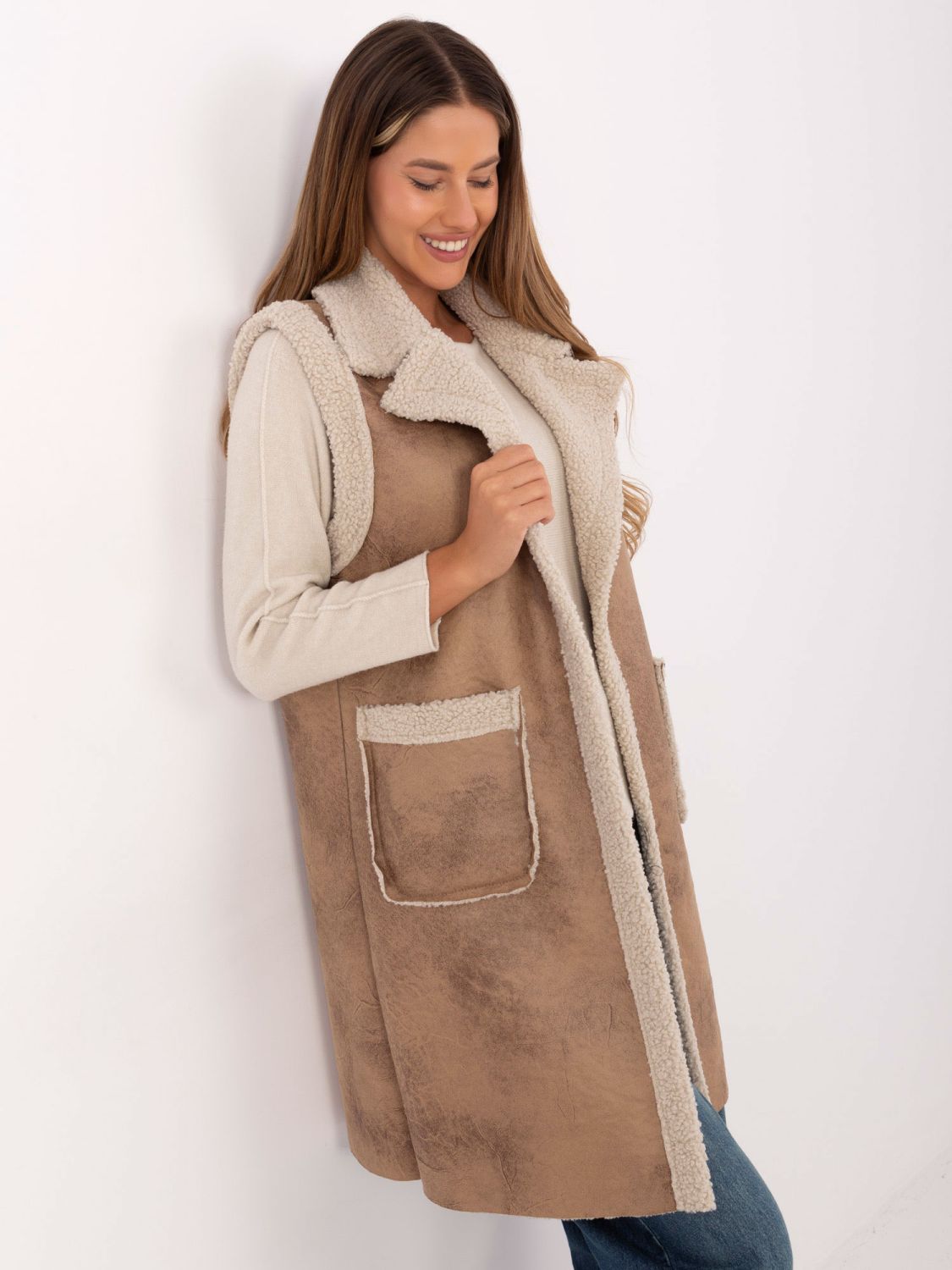 Beige Damenweste