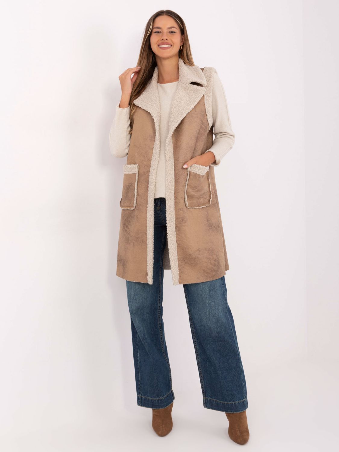 Beige Damenweste