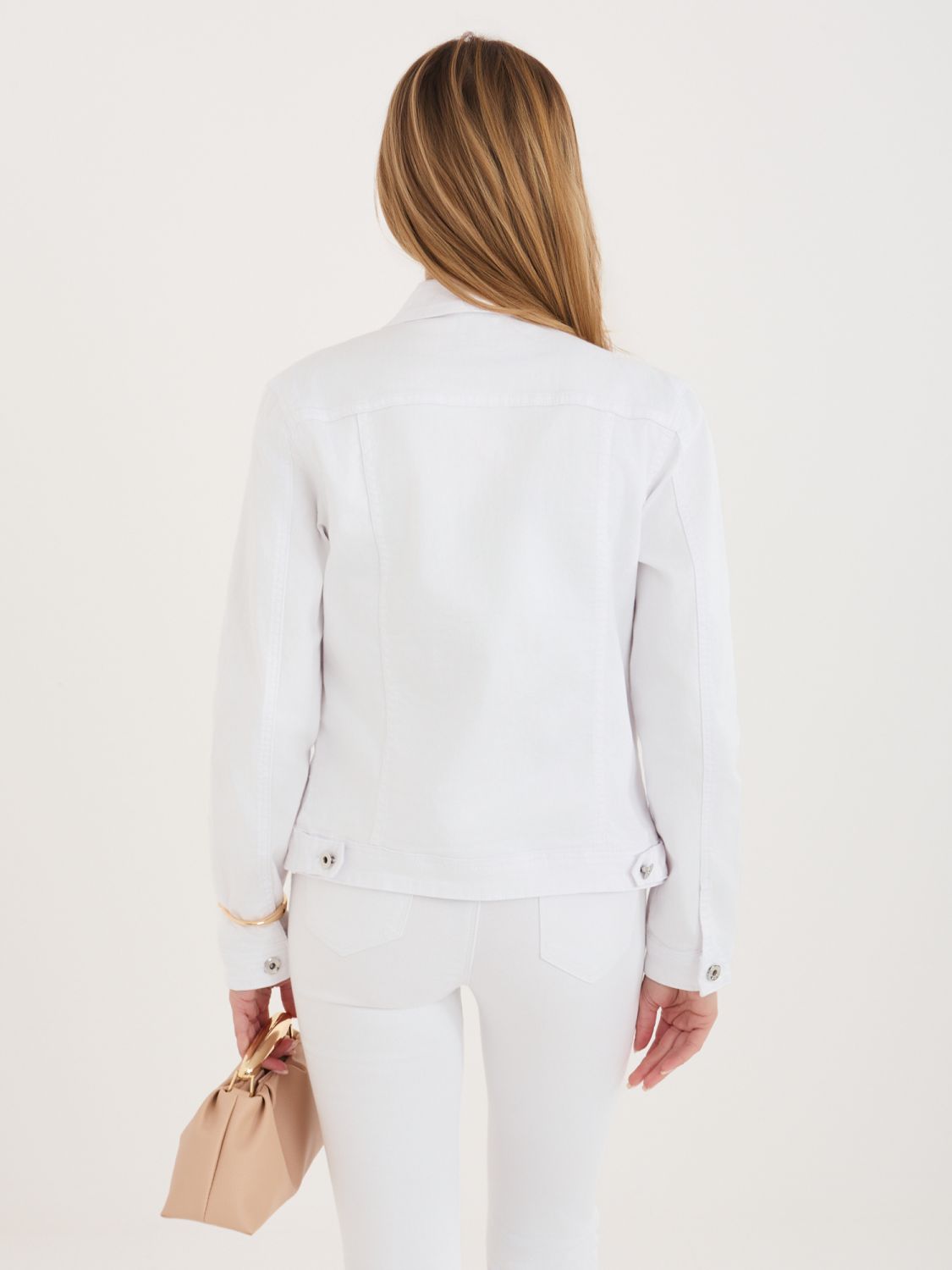 Weiße Jeansjacke mit Kragen