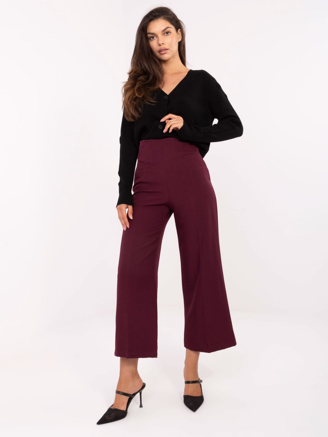 Elegante weite Hose in Bordeaux