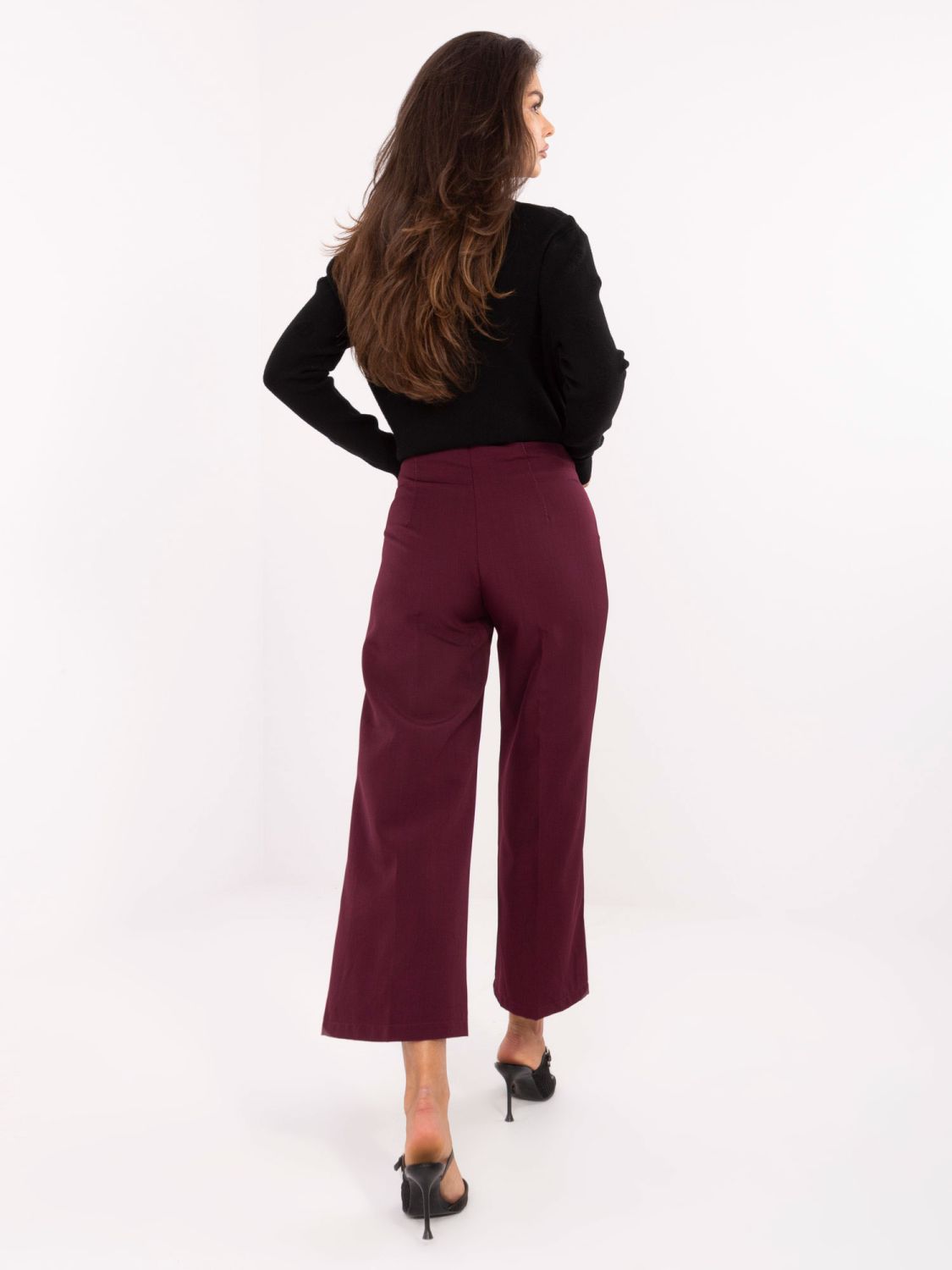 Elegante weite Hose in Bordeaux
