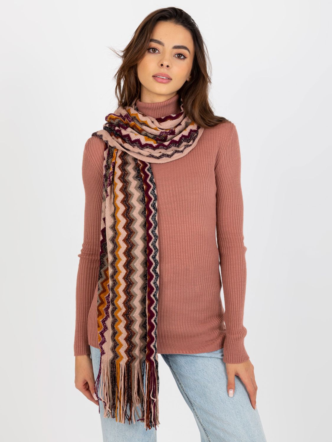 Rosa Damen Schal mit Fransen