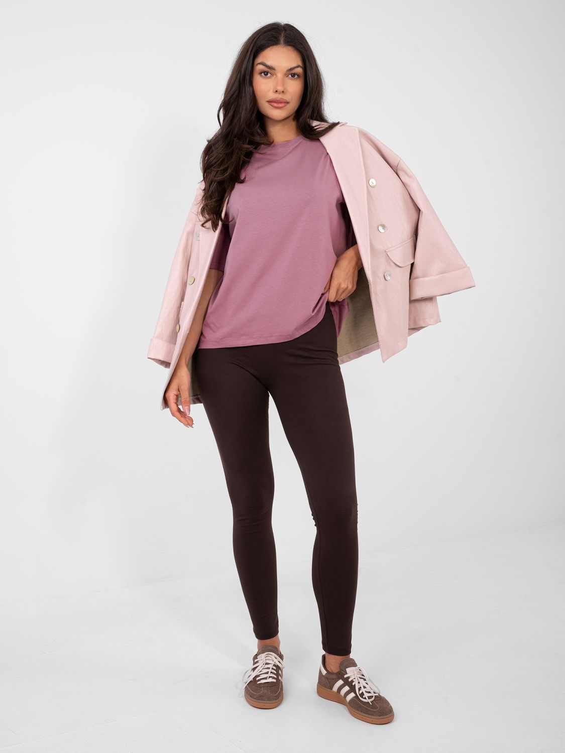 Damen Baumwoll-T-Shirt in Dunkelrosa