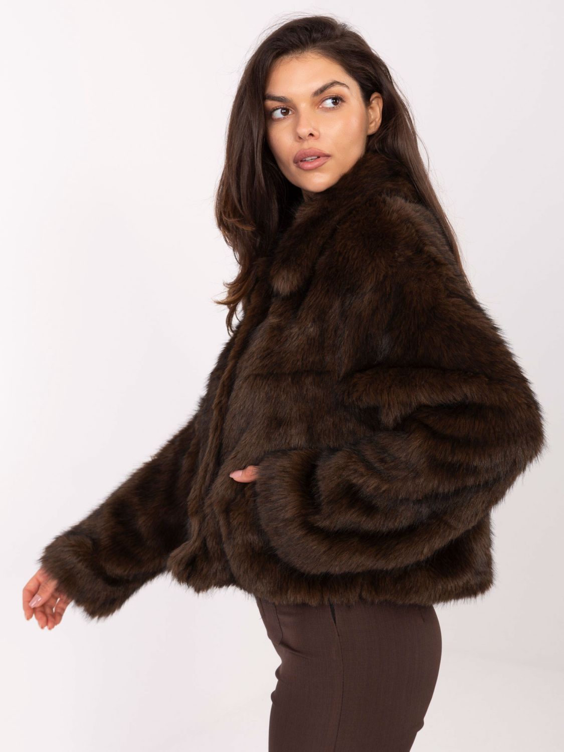 Elegante Winterjacke in Dunkelbraun