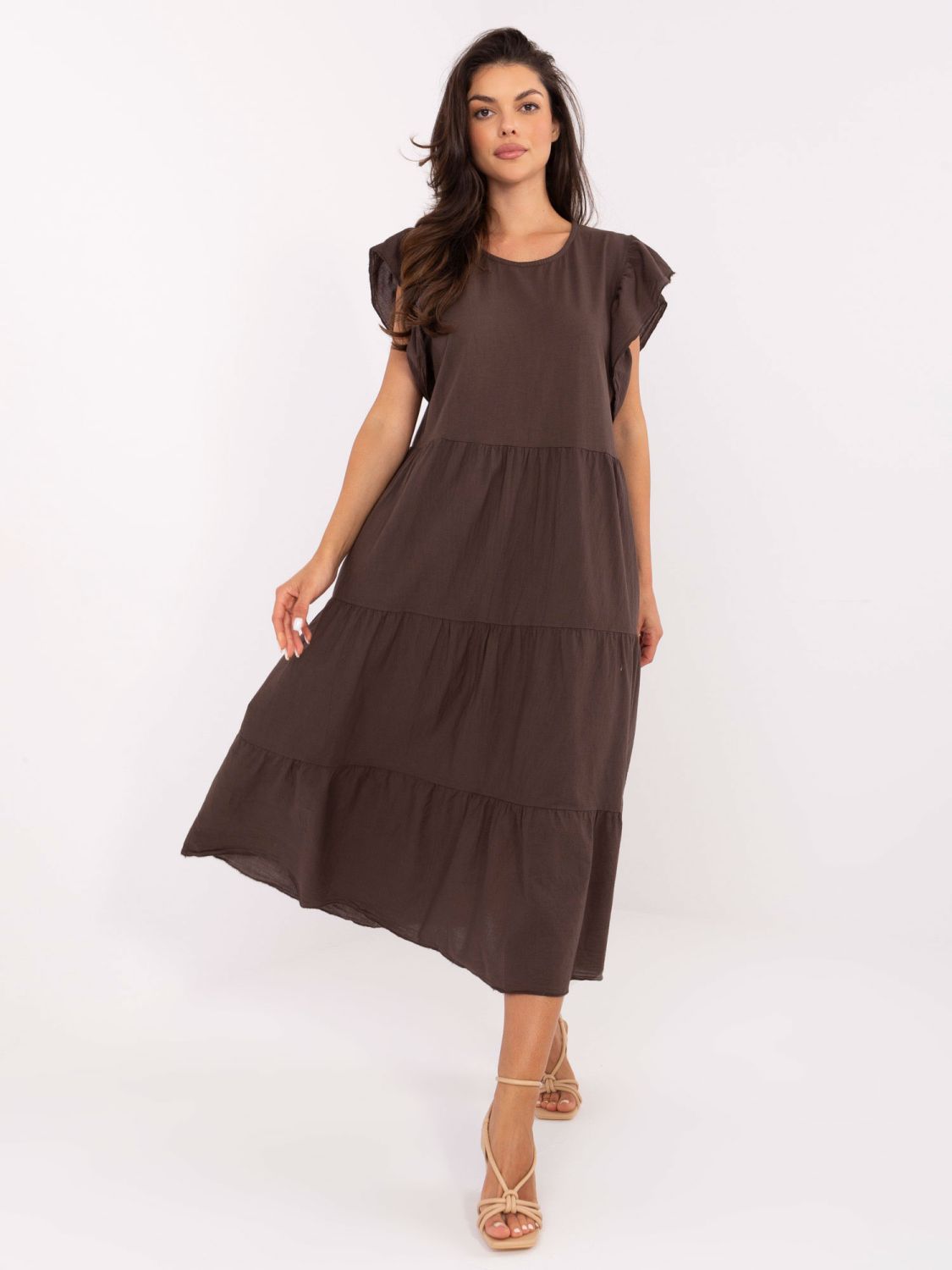 Oversize Midi-Kleid in Dunkelbraun