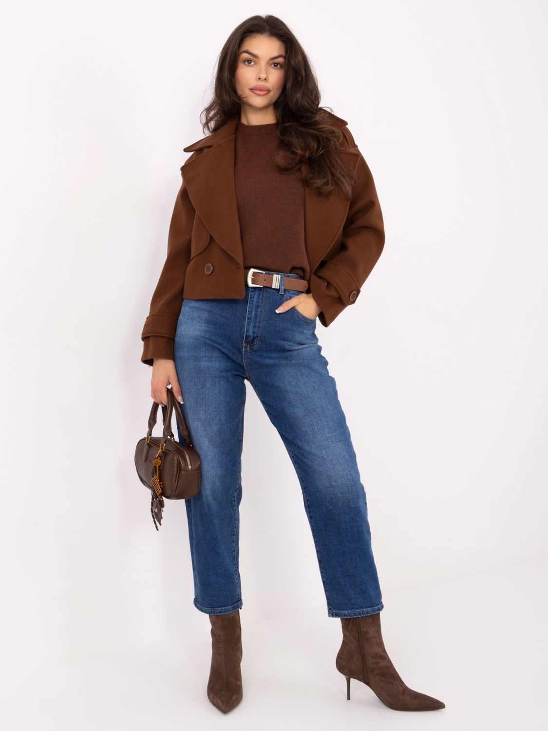 Damen Mom Jeans mit hohem Bund in Dunkelblau