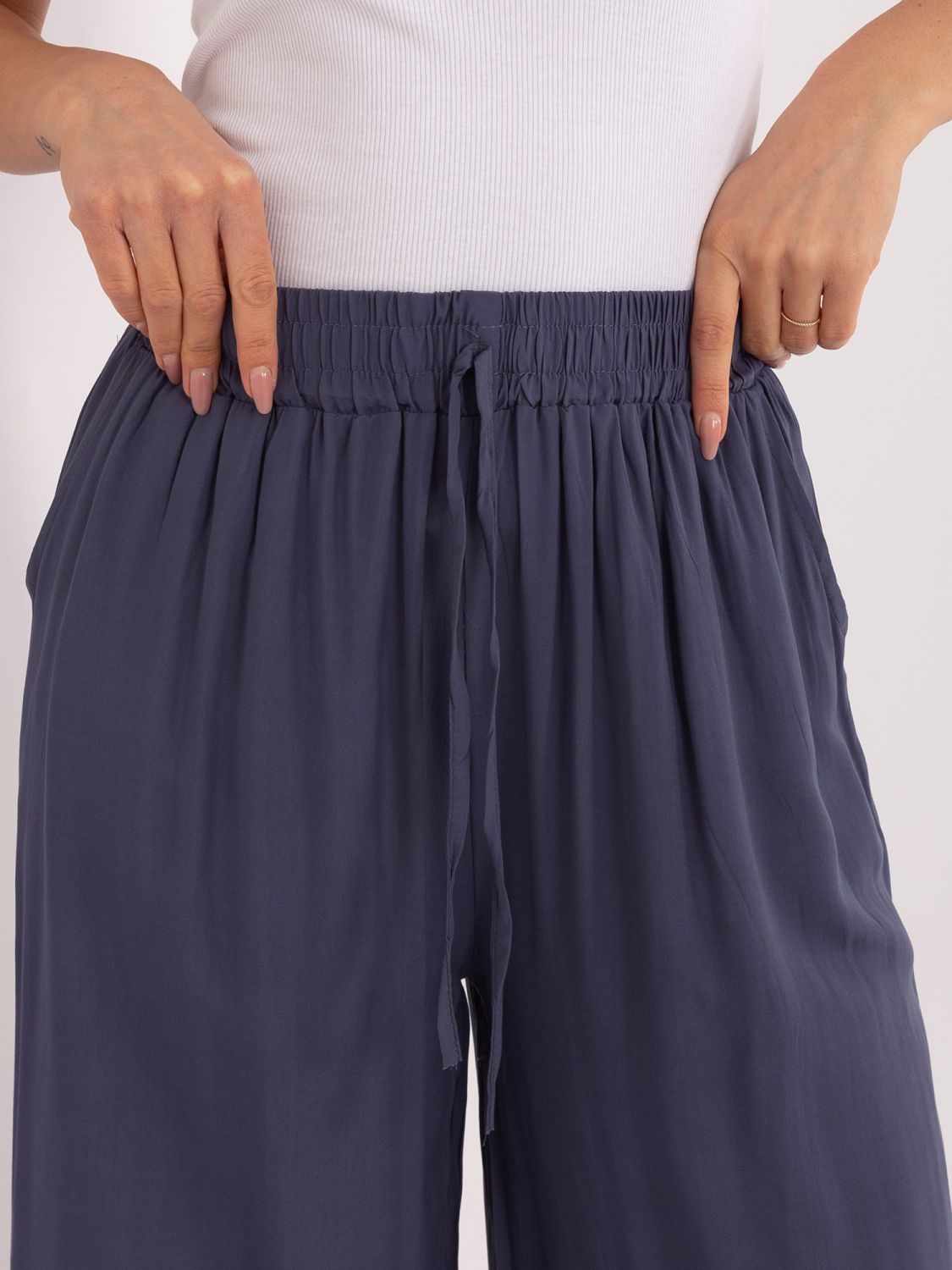 Damen Palazzo-Hose aus Viskose, dunkelblau