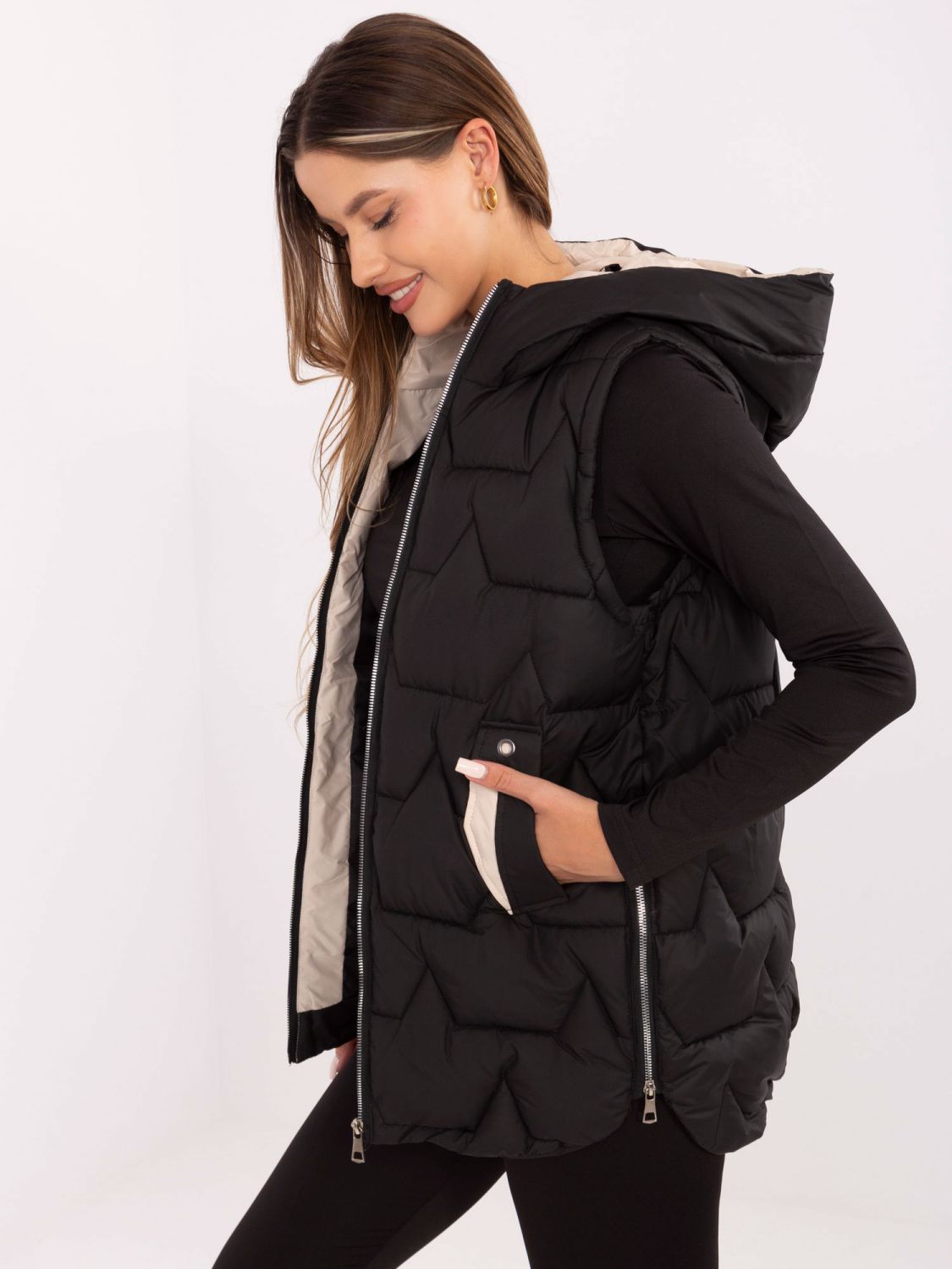 Stylische schwarze Weste