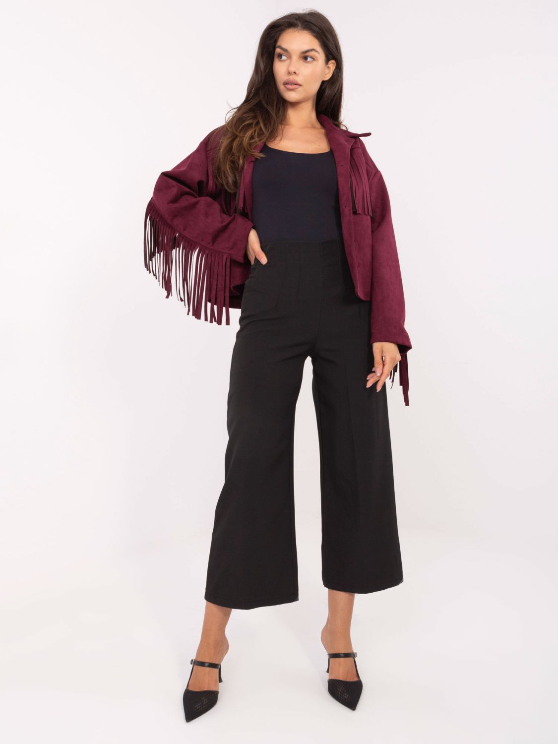 Elegante schwarze Hose mit hohem Bund