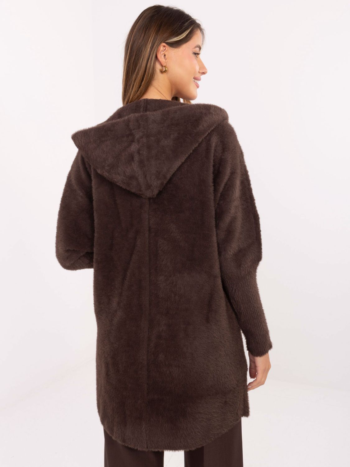 Damen Übergangsmantel mit Kapuze in Braun