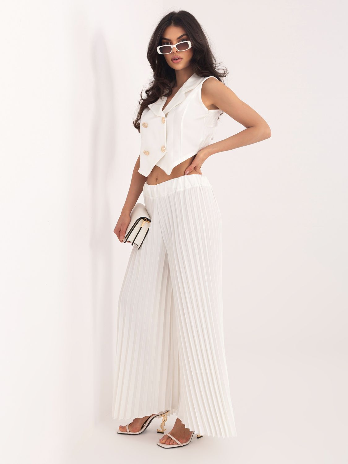 Elegantes Set in Ecru – Weste und Hose