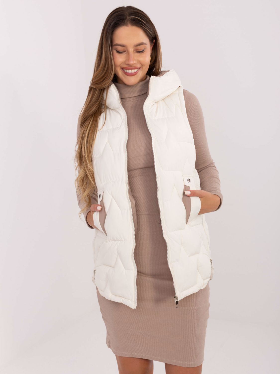 Stylische ecru Weste