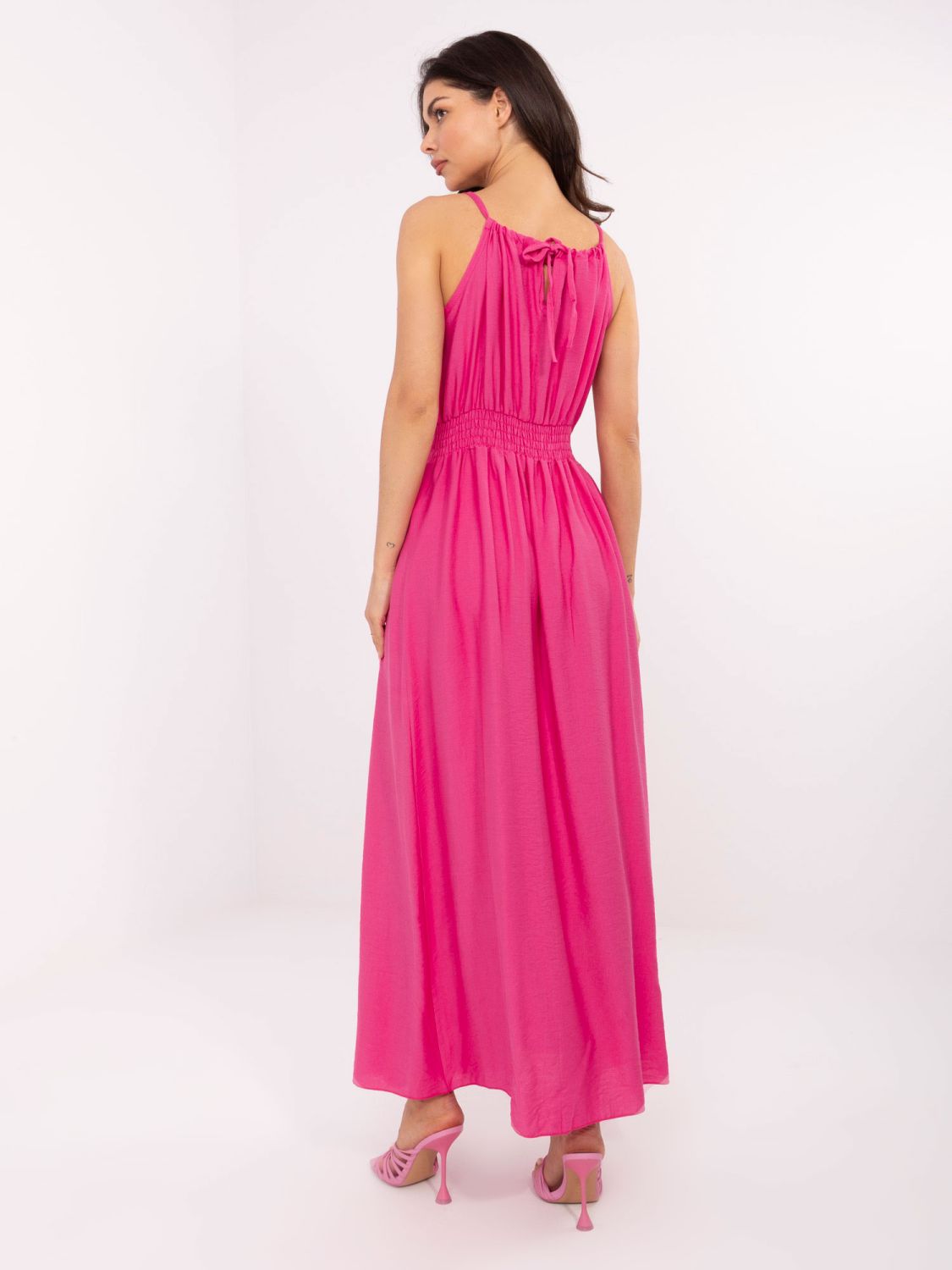 Maxikleid mit Bindung in Pink