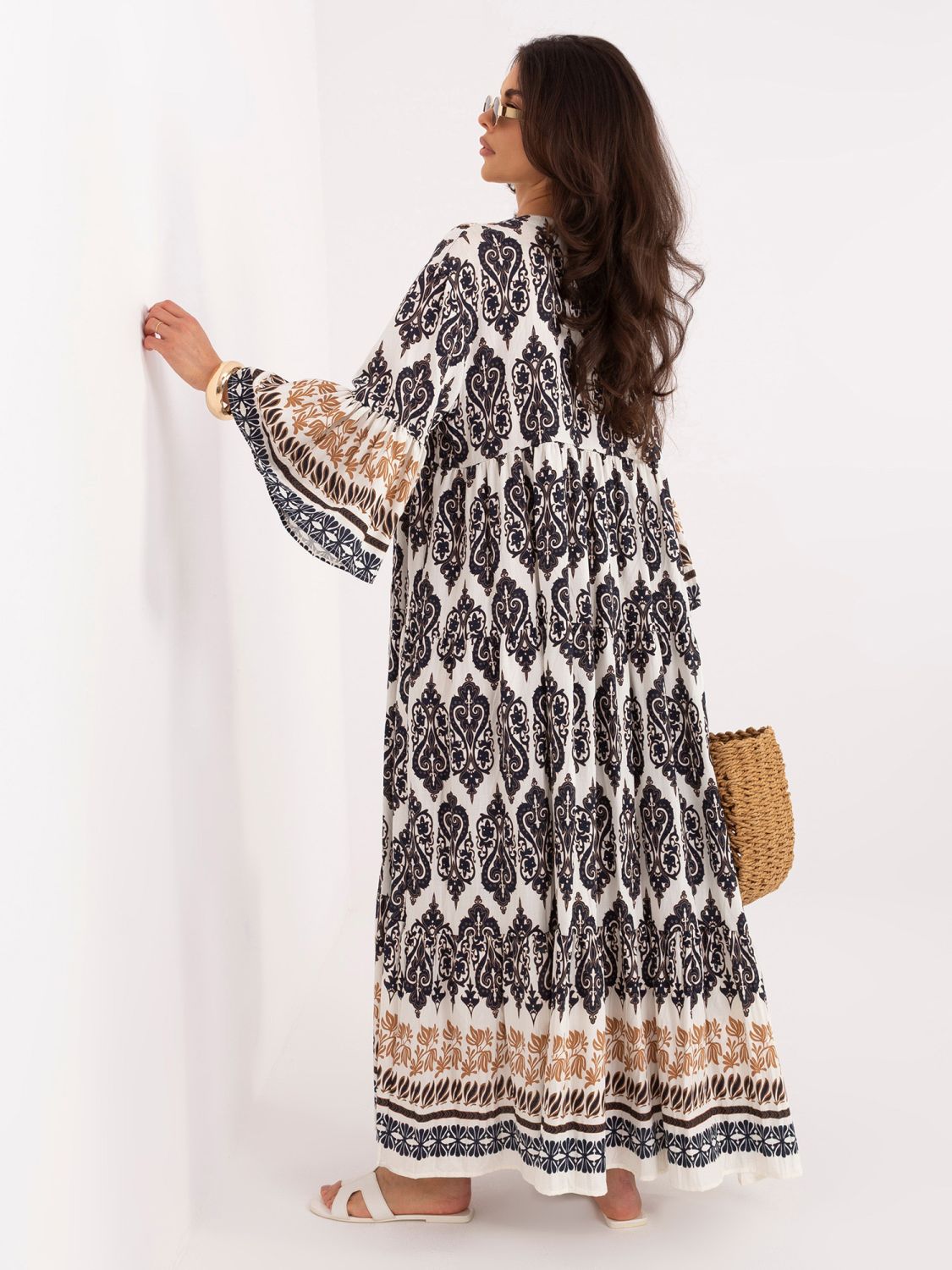 Maxi Oversize Kleid mit Print und 3/4-Ärmeln