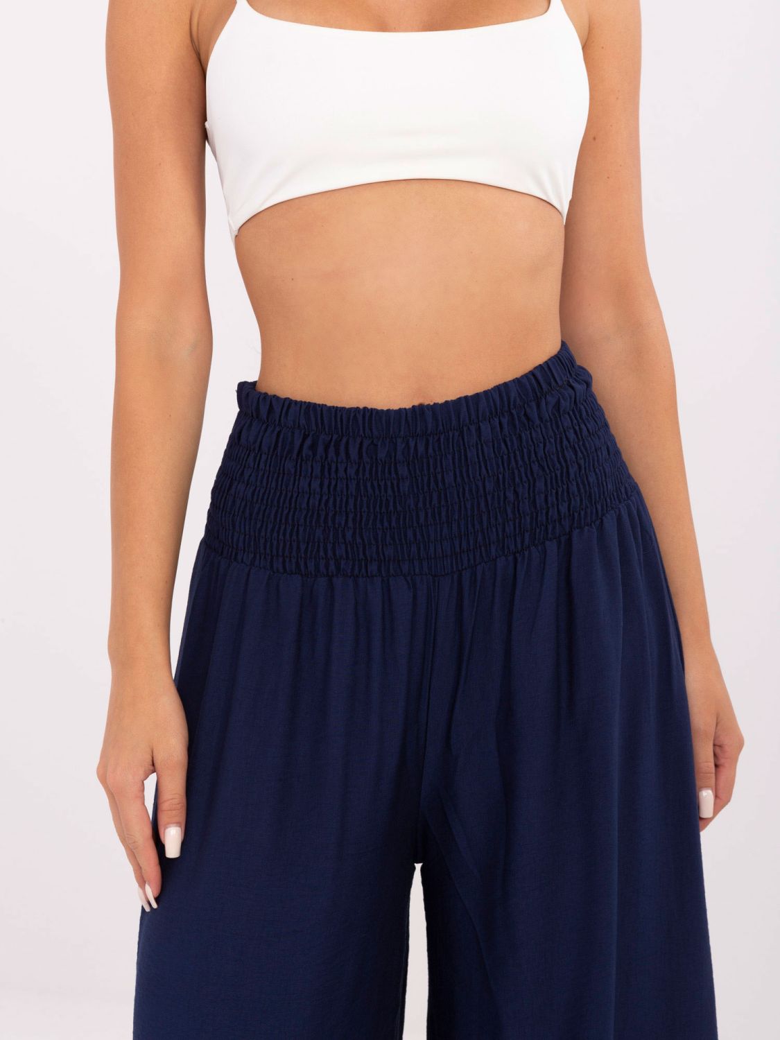 Elegante Palazzo-Hosen in Marineblau