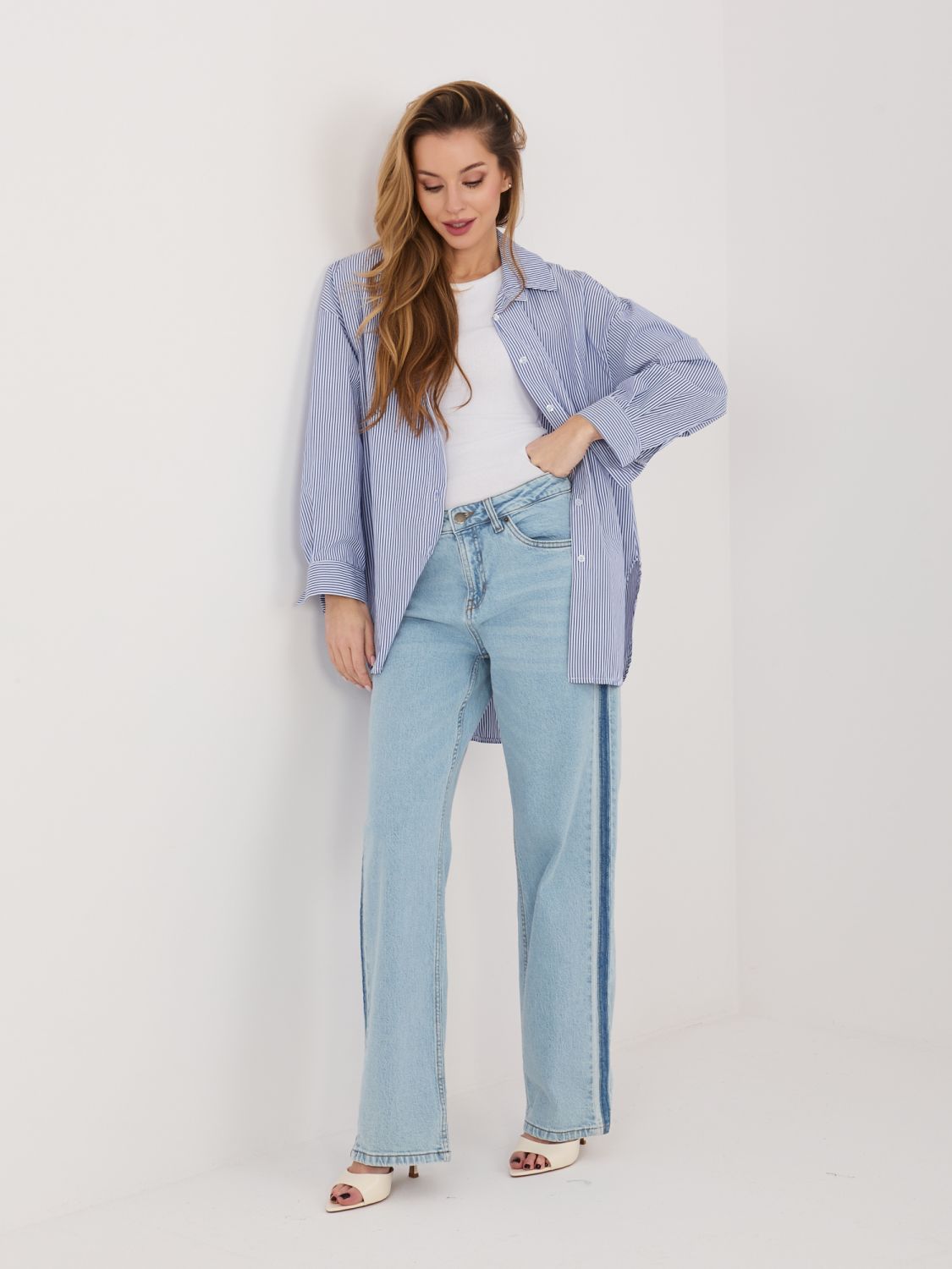 Damen-Jeans in Hellblau mit geradem Bein