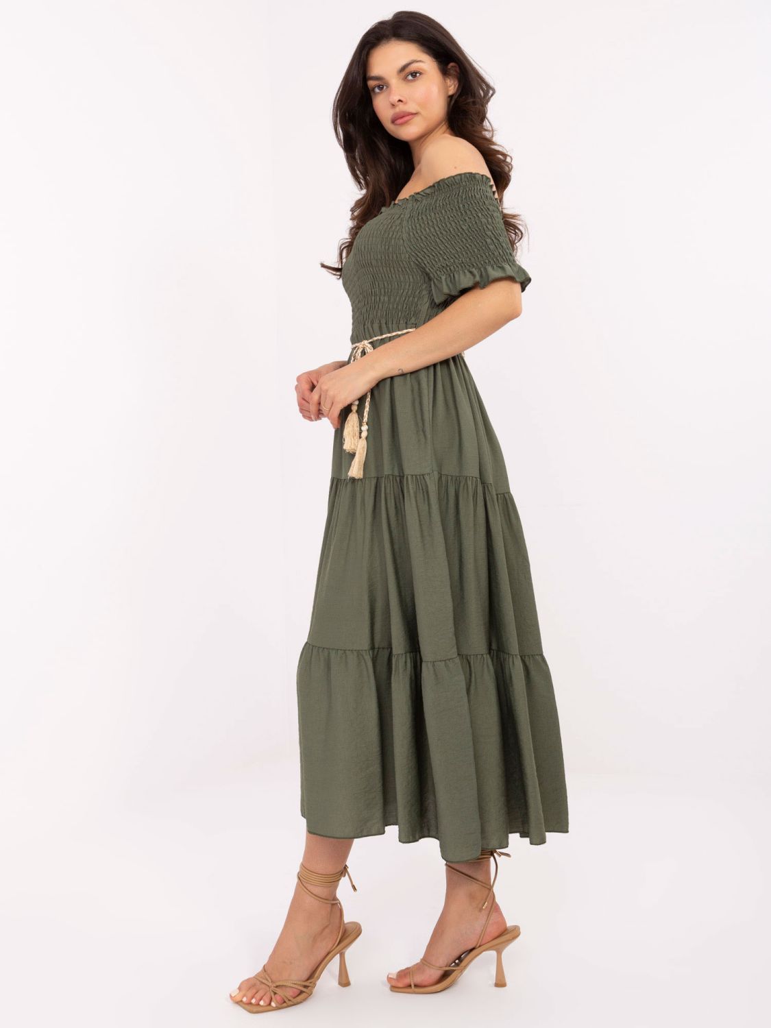 Elegantes Midi-Kleid mit Volants