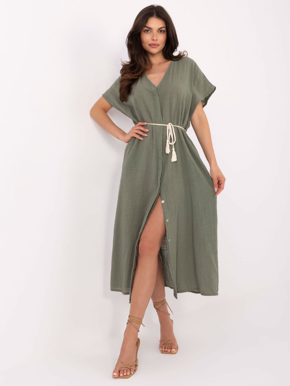 Oversize Midi-Kleid in Khaki
