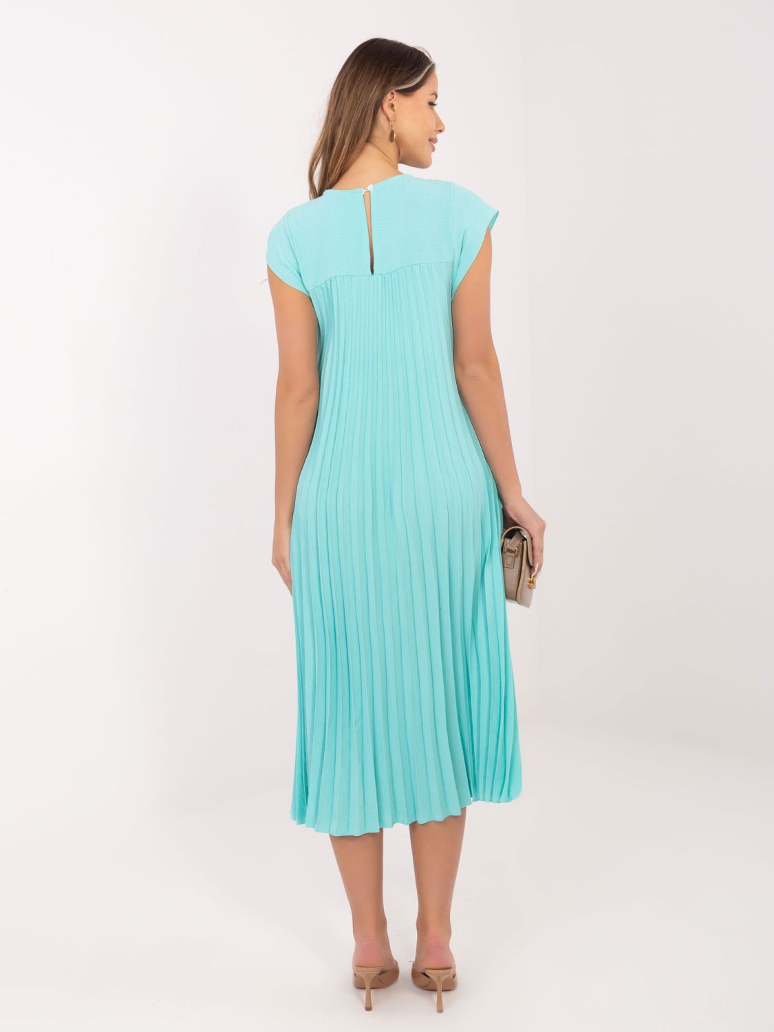 Midi-Kleid in Mint ohne Ärmel