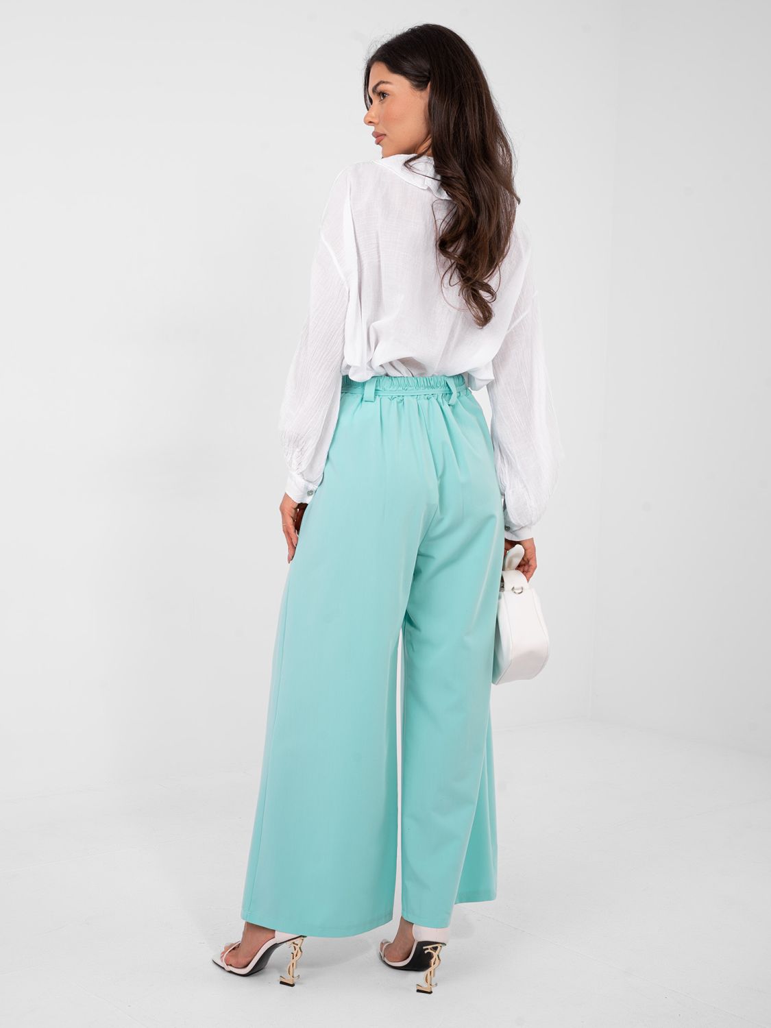 Elegante weite Hose in Mintgrün