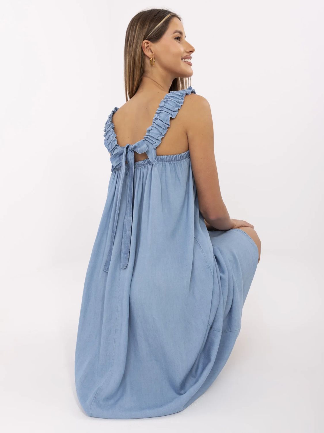 Oversize blaues Maxikleid