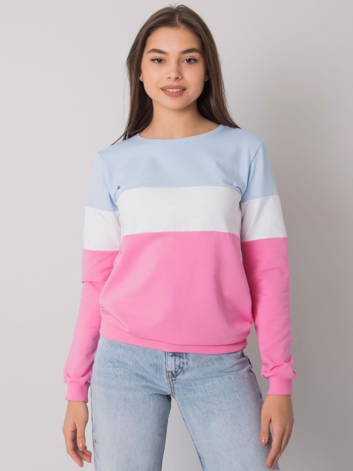 Rosa-blaues Sweatshirt ohne Kapuze