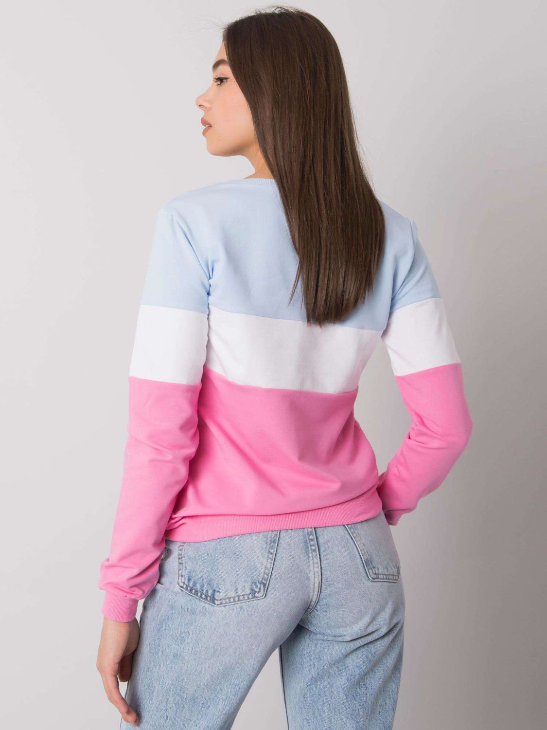 Rosa-blaues Sweatshirt ohne Kapuze