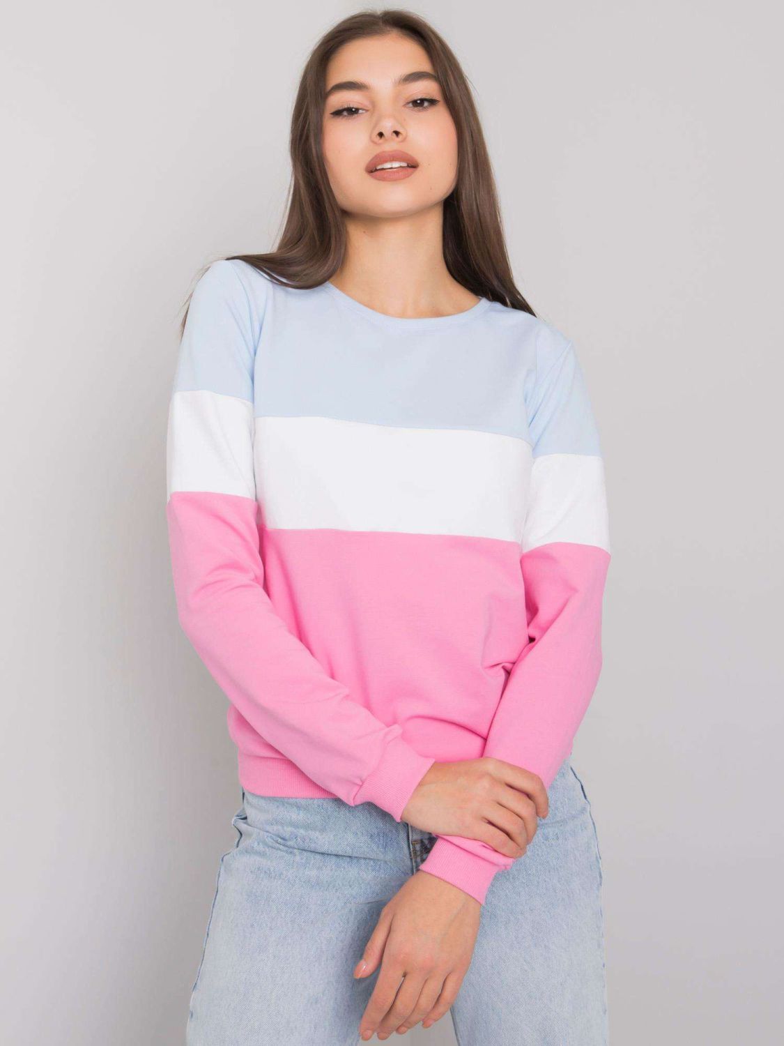 Rosa-blaues Sweatshirt ohne Kapuze