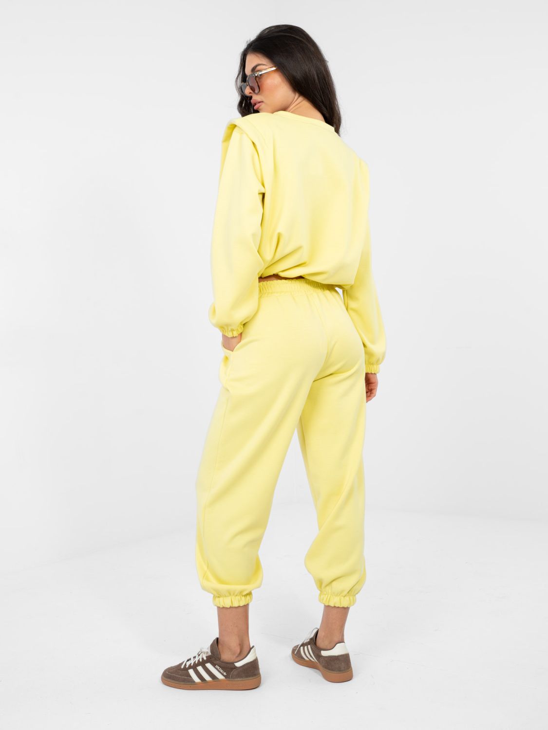 Damen-Set in Gelb mit Bindung und hohem Bund