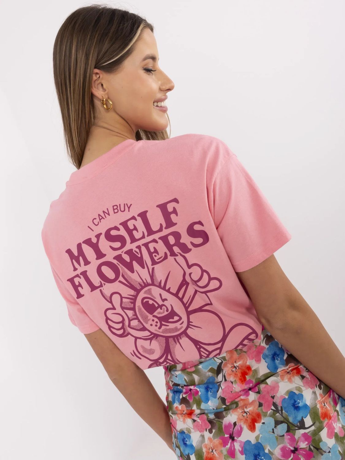 Rosa T-Shirt mit Druck