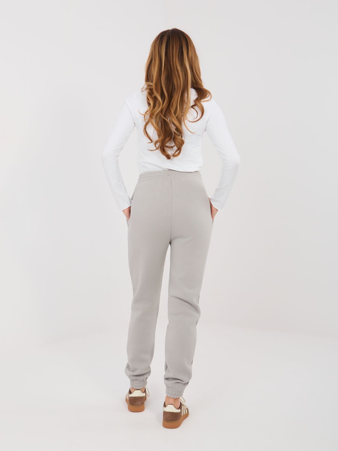 Damen Jogginghose mit Kordelzug, grau