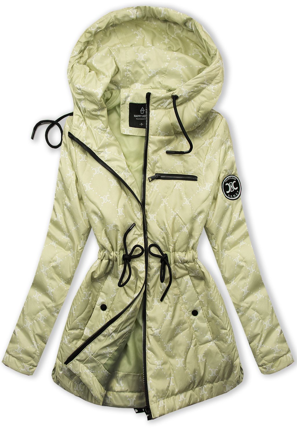 Leichter Parka mit Muster Hellgrün