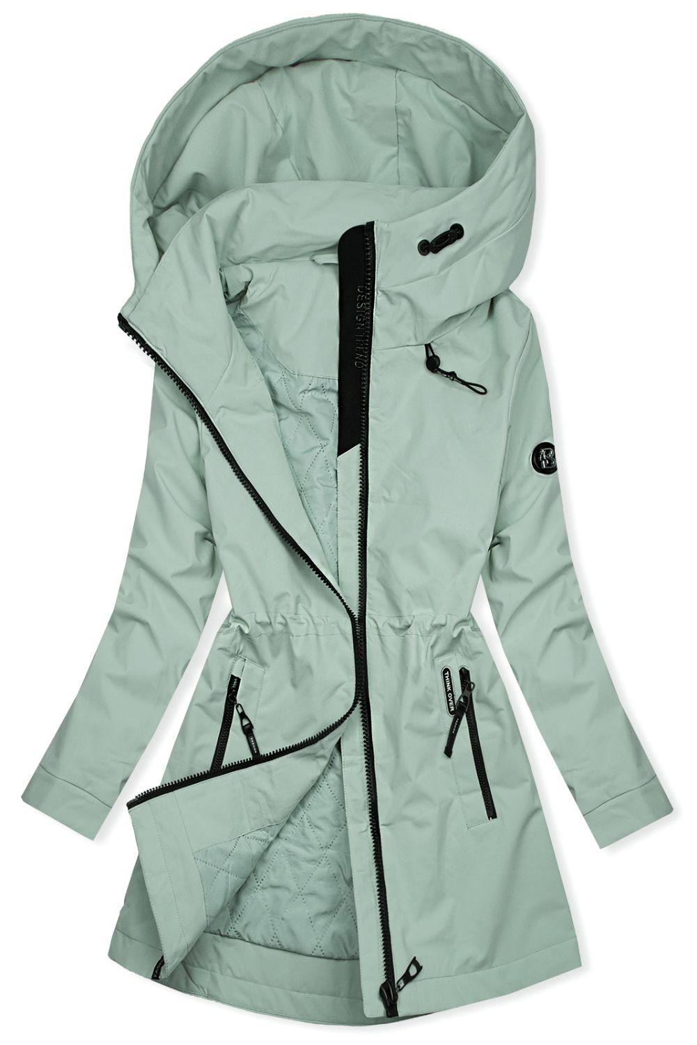 Damen Übergangsparka mit Kapuze – Mint