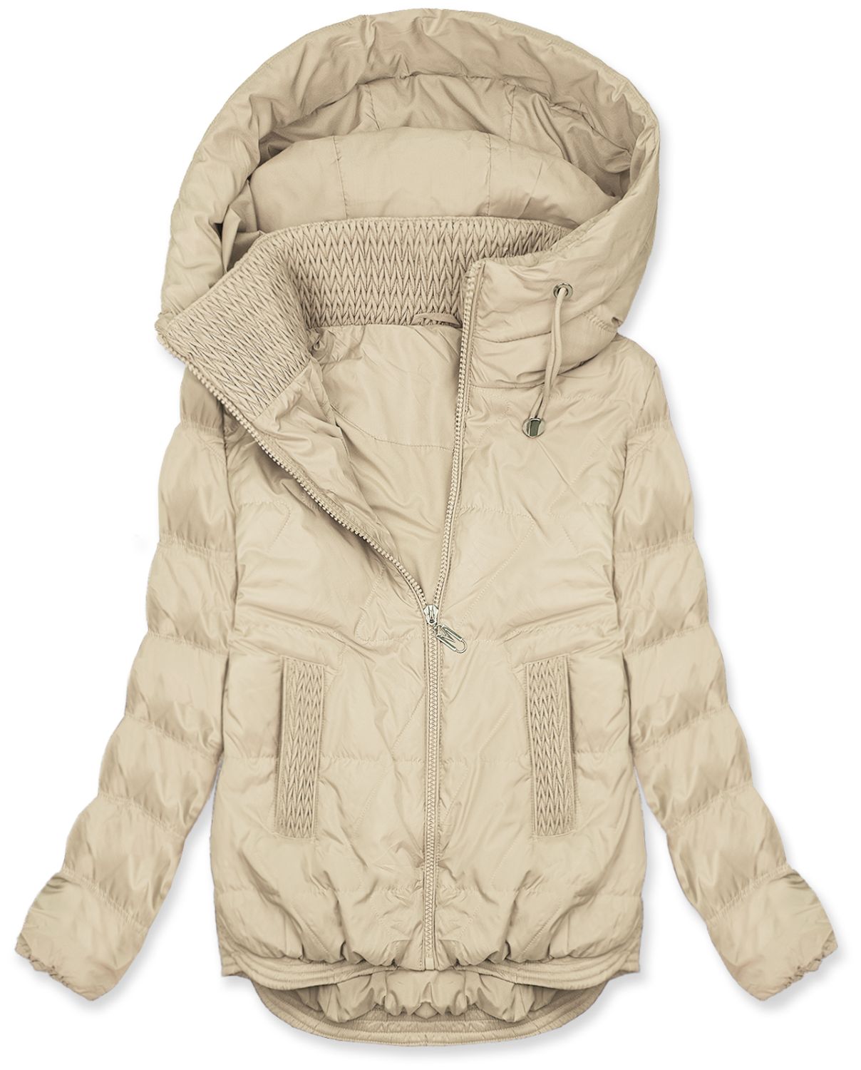 Gesteppte Damen-Frühlingsjacke Beige